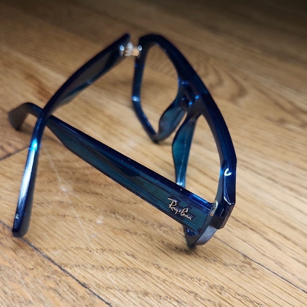 Ray-Ban Corrigan Bio-based Sunglass Frames. Polished Transparent Light Blue - Picture 3 of 16